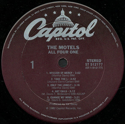 The Motels : All Four One (LP, Album, Club, Col)