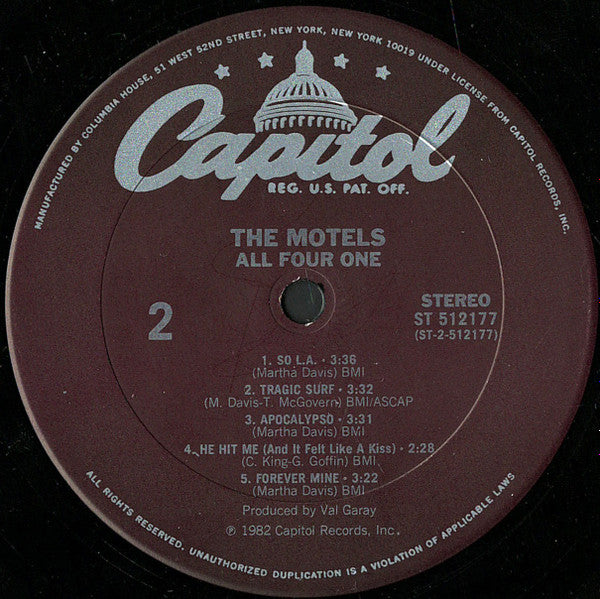 The Motels : All Four One (LP, Album, Club, Col)
