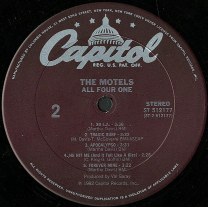 The Motels : All Four One (LP, Album, Club, Col)