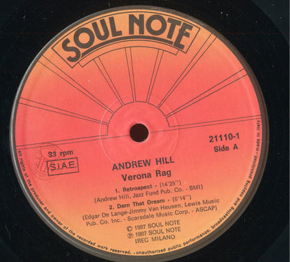 Andrew Hill : Verona Rag (LP, Album)
