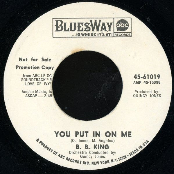 B.B. King : The B. B. Jones (7", Single, Promo)