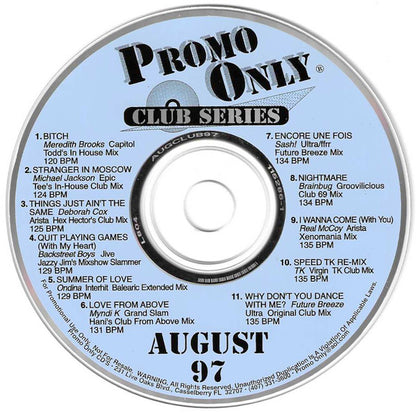 Various : Promo Only Club Series: August 97 (CD, Comp, Promo)