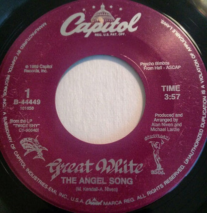 Great White : The Angel Song (7", Single, Spe)