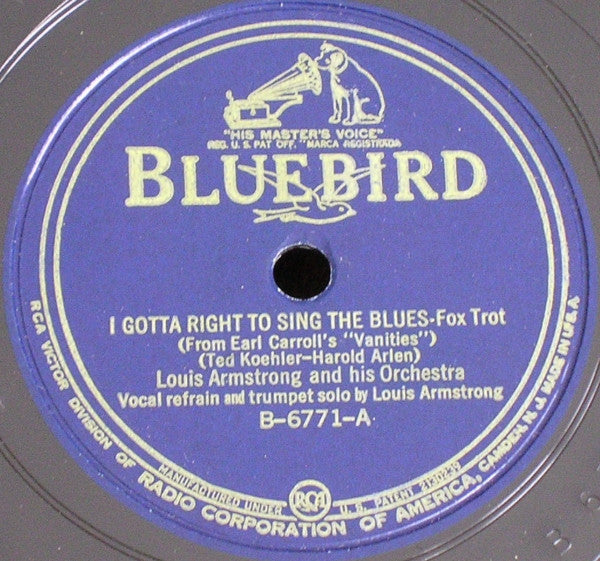 Louis Armstrong And His Orchestra : I Gotta Right To Sing The Blues / High Society (Shellac, 10")