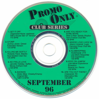 Various : Promo Only Club Series September 96 (CD, Comp, Promo)