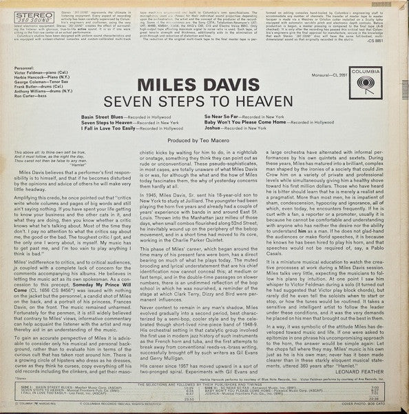 Miles Davis : Seven Steps To Heaven (LP, Album, CSM)