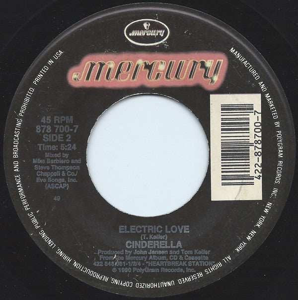 Cinderella (3) : Shelter Me  (7", Single)