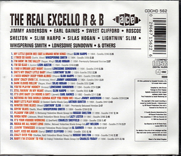 Various : The Real Excello R&B (CD, Comp, Mono, RE)