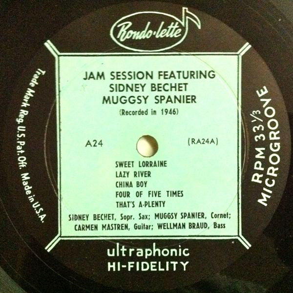 Sidney Bechet, Muggsy Spanier : Jam Session (LP, Comp, Mono, RE)