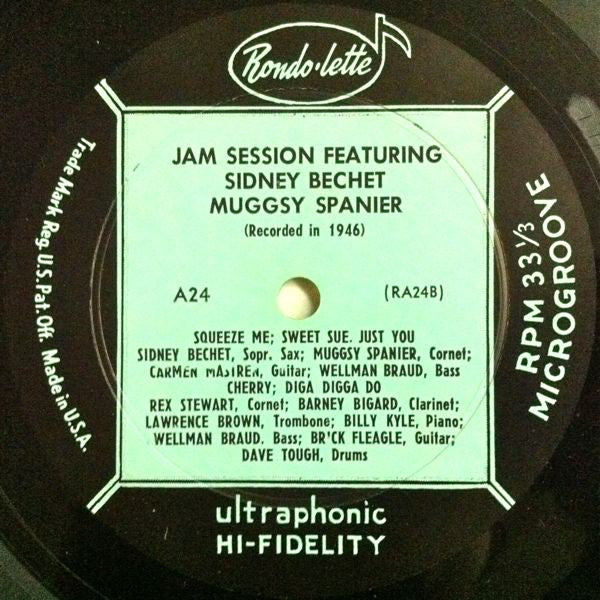 Sidney Bechet, Muggsy Spanier : Jam Session (LP, Comp, Mono, RE)