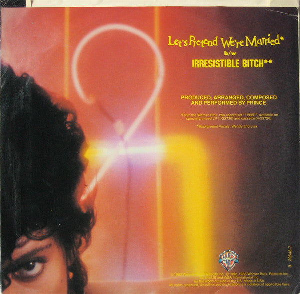 Prince : Let's Pretend We're Married (7", Single, Jac)