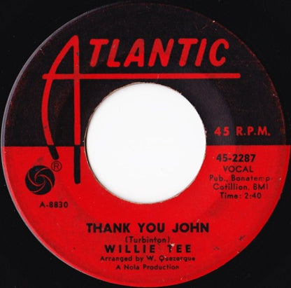 Willie Tee : Thank You John (7")