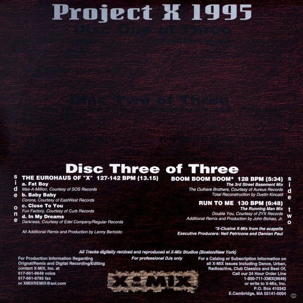 Various : Project "X" The Best Of 1995 (3x12", Promo)