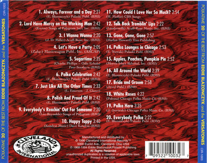 Eddie Blazonczyk's Versatones : Polkatime 20 Of The Best (CD, Comp, RP)