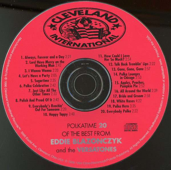 Eddie Blazonczyk's Versatones : Polkatime 20 Of The Best (CD, Comp, RP)