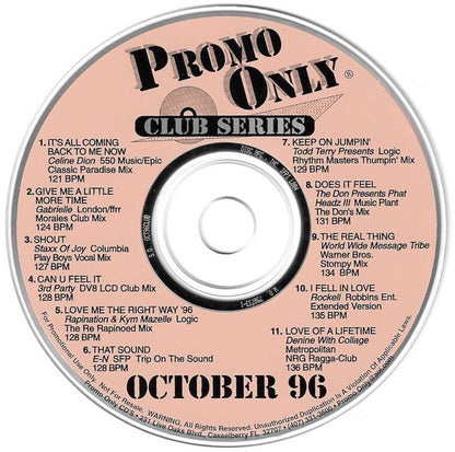 Various : Promo Only Club Series: October 96 (CD, Comp, Promo)
