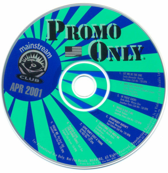 Various : Promo Only Mainstream Club: April 2001 (CD, Comp, Promo)