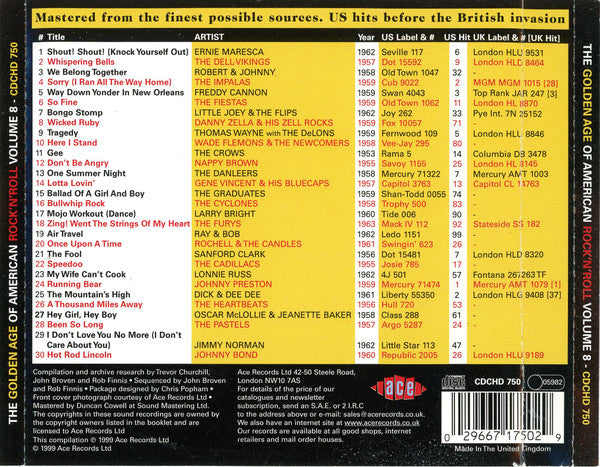 Various : The Golden Age Of American Rock 'N' Roll Volume 8 (CD, Comp, Doc)