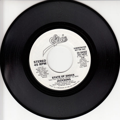 The Jacksons : State Of Shock (7", Single, Promo)