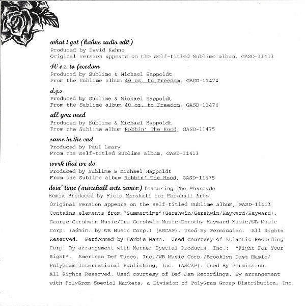 Sublime (2) : What I Got: The 7 Song EP (CD, EP, Club, CRC)