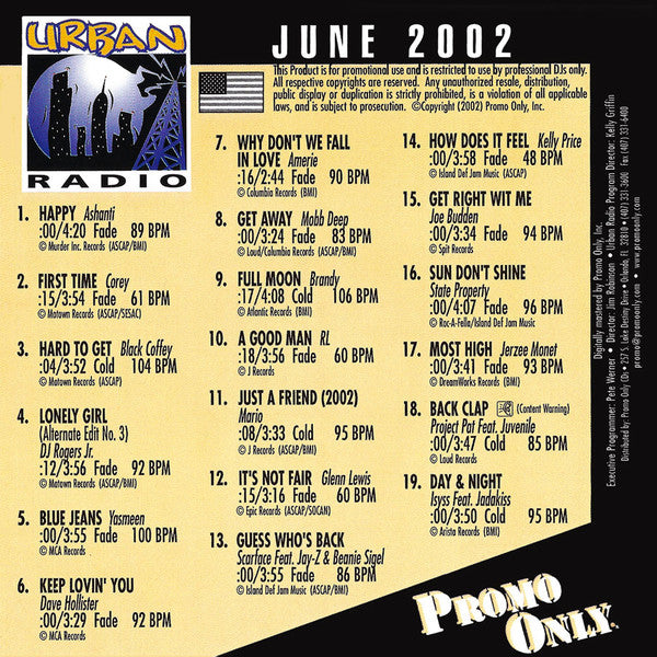 Various : Promo Only Urban Radio: June 2002 (CD, Comp, Promo)