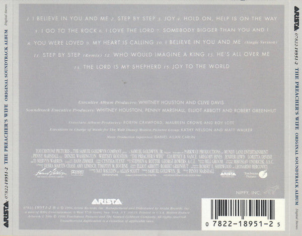 Whitney Houston : The Preacher's Wife (Original Soundtrack Album) (CD, Album, Ltd, Len)