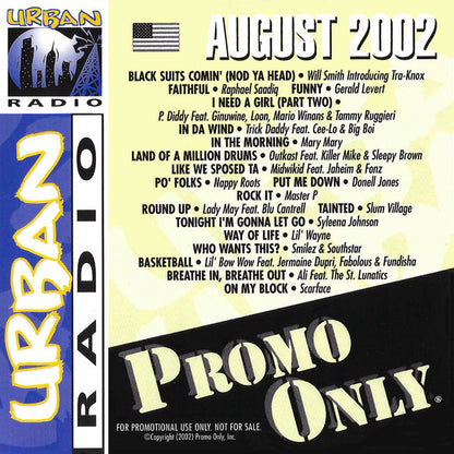 Various : Promo Only Urban Radio: August 2002 (CD, Comp, Promo)