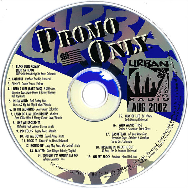 Various : Promo Only Urban Radio: August 2002 (CD, Comp, Promo)