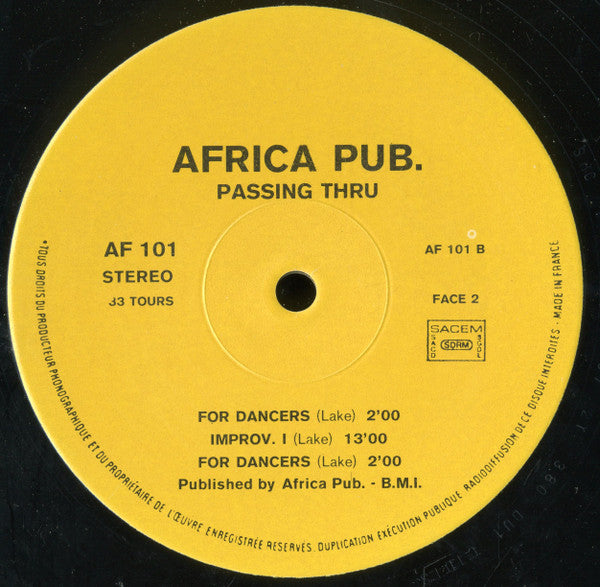 Oliver Lake : Passing Thru (LP)