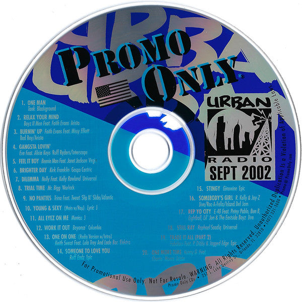 Various : Promo Only Urban Radio: September 2002 (CD, Comp, Promo)