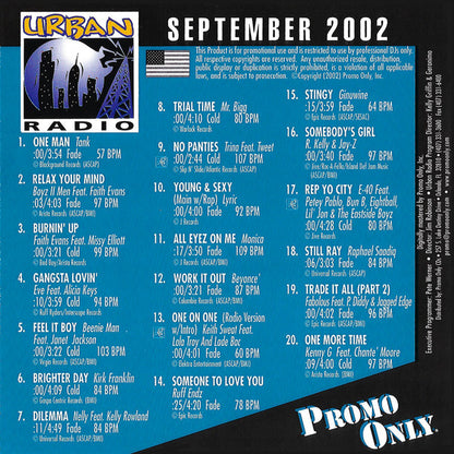 Various : Promo Only Urban Radio: September 2002 (CD, Comp, Promo)