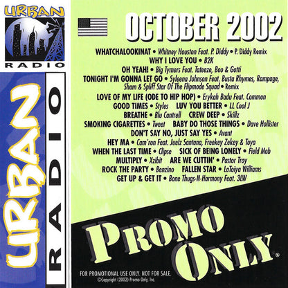 Various : Promo Only Urban Radio: October 2002 (CD, Comp, Promo)