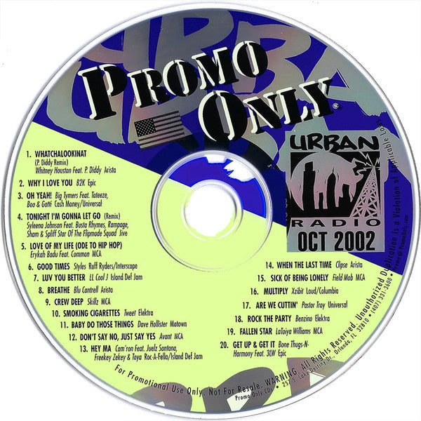 Various : Promo Only Urban Radio: October 2002 (CD, Comp, Promo)