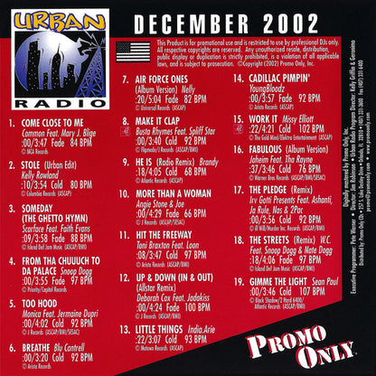 Various : Promo Only Urban Radio: December 2002 (CD, Comp, Promo)