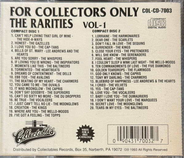 Various : Collectables Presents For Collectors Only: Volume 1 "The Rarities" (2xCD, Comp, Dis)