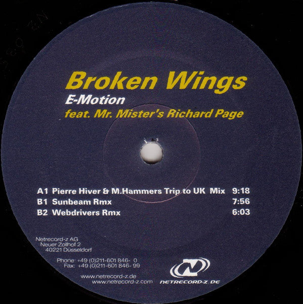 E-Motion (6) Feat. Richard Page : Broken Wings (12")