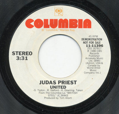 Judas Priest : United (7", Single, Mono, Promo, Styrene)