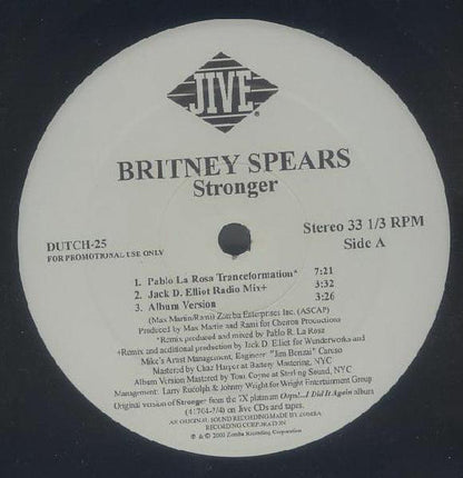 Britney Spears : Stronger (12", Promo)