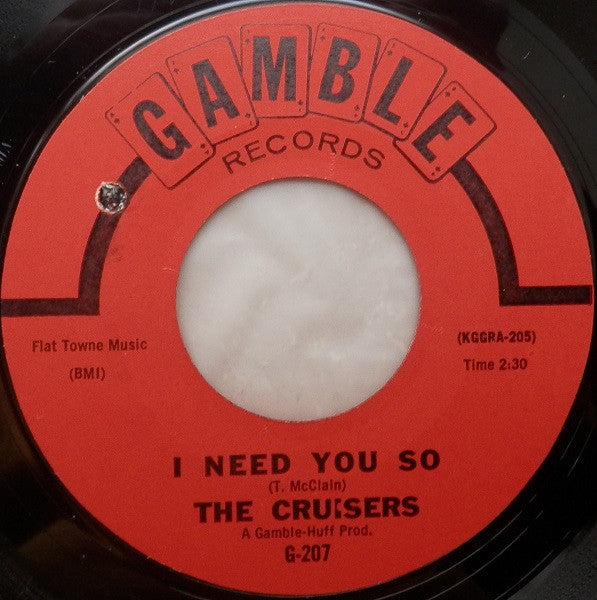 The Cruisers (2) : I Need You So / Take A Chance (7", Styrene, Mon)