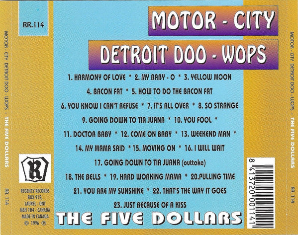 The Five Dollars : Motor-City Detroit Doo-Wops Vol. 3 (CD, Comp)