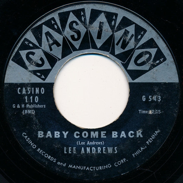 Lee Andrews : I Wonder / Baby Come Back (7", Single, Styrene)
