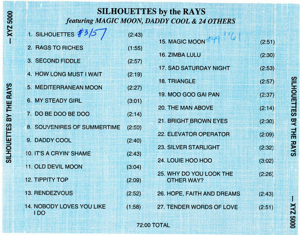 The Rays (2) : Silhouettes 27 Songs (CD, Comp)