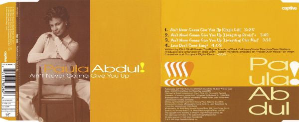 Paula Abdul : Ain't Never Gonna Give You Up (CD, Single)