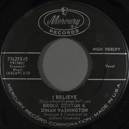 Dinah Washington & Brook Benton : A Rockin' Good Way (To Mess Around And Fall In Love) / I Believe (7", Single, Styrene)