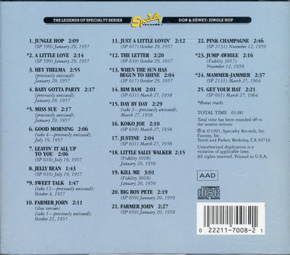 Don & Dewey : Jungle Hop (CD, Comp, Mono, RM)