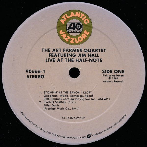 Art Farmer Quartet Featuring Jim Hall : Live At The Half-Note (LP, Album, RE, RM)