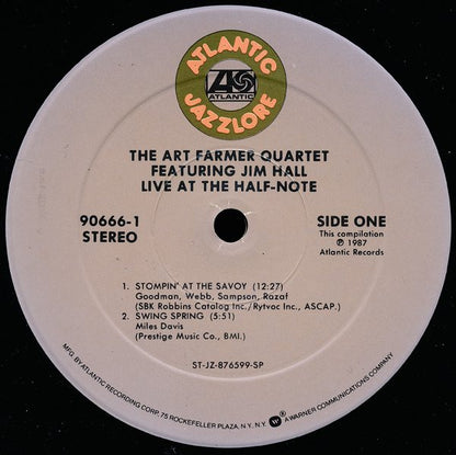 Art Farmer Quartet Featuring Jim Hall : Live At The Half-Note (LP, Album, RE, RM)