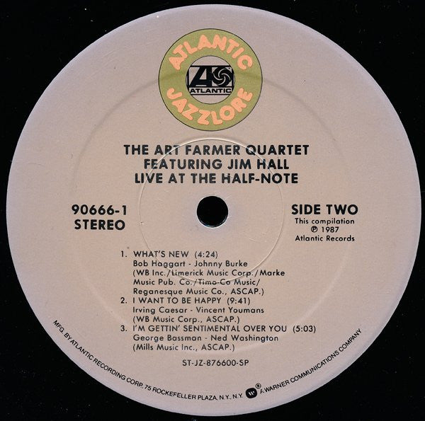 Art Farmer Quartet Featuring Jim Hall : Live At The Half-Note (LP, Album, RE, RM)