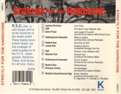 Various : Strictly For The Hardcore: N.Y.C. Underground (CD, Comp)