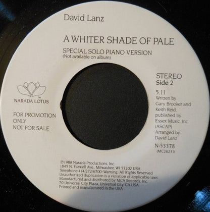 David Lanz : A Whiter Shade Of Pale (7", Promo)